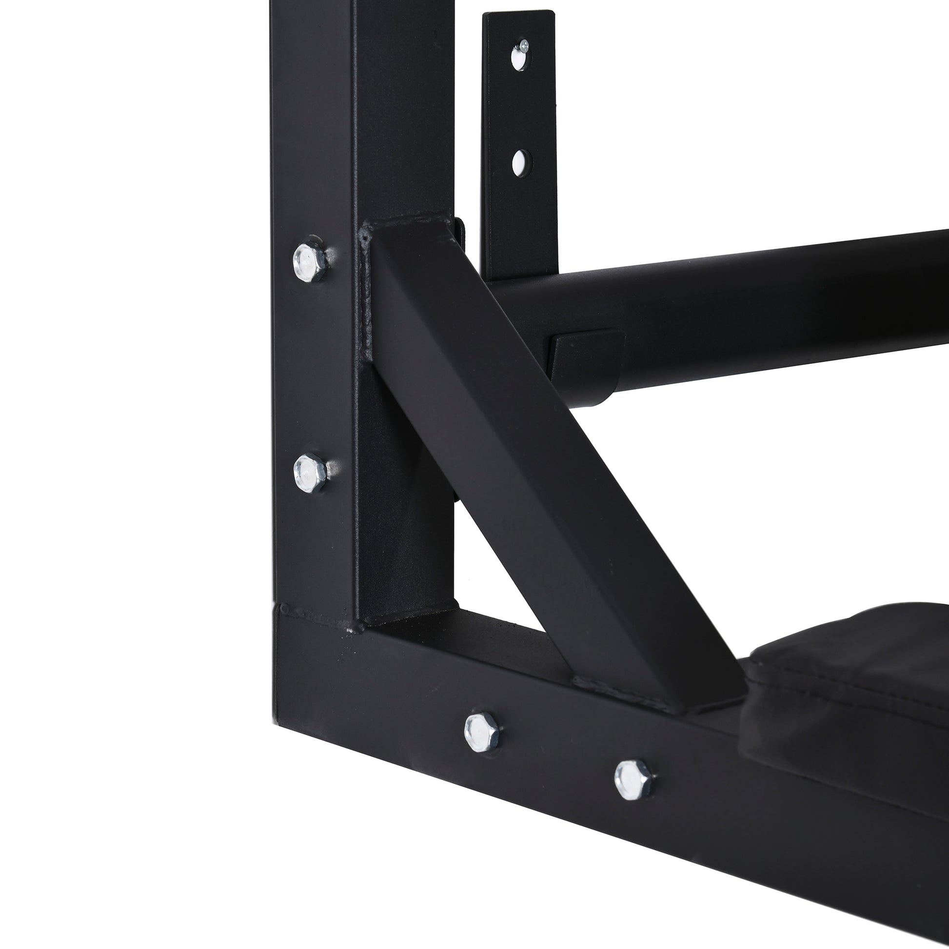 Wall Mounted Pull Up Bar with Padding Steel Multi-functional Pull Up Bar for Fitness Home Training Adults Max Load 120 kg 93x72x48 cm Black