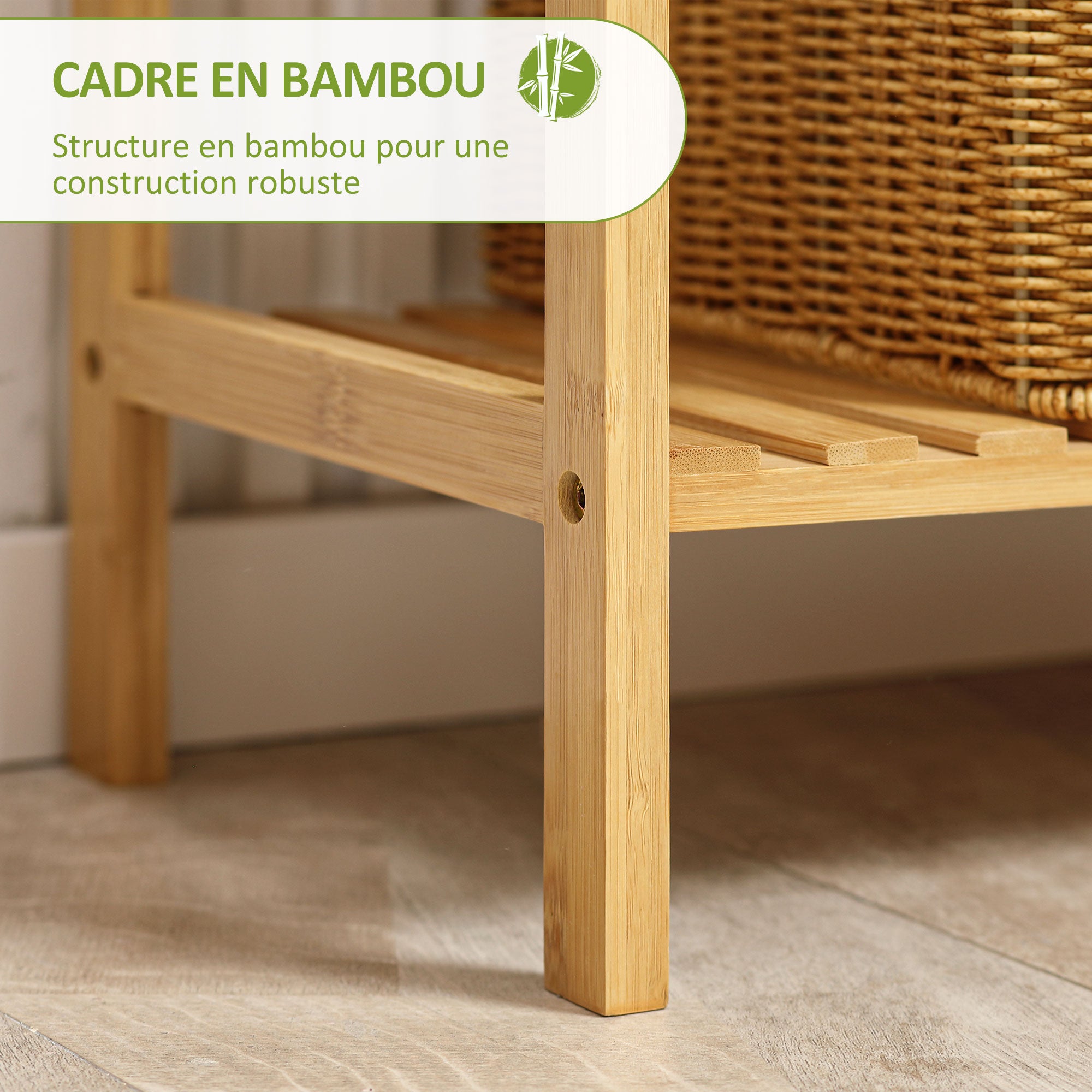 Storage Shelf, 5-Tier Bamboo Shelf, Bookcase for Living Room, Bedroom, and Office, 60 x 26 x 130 cm, Natural Wood