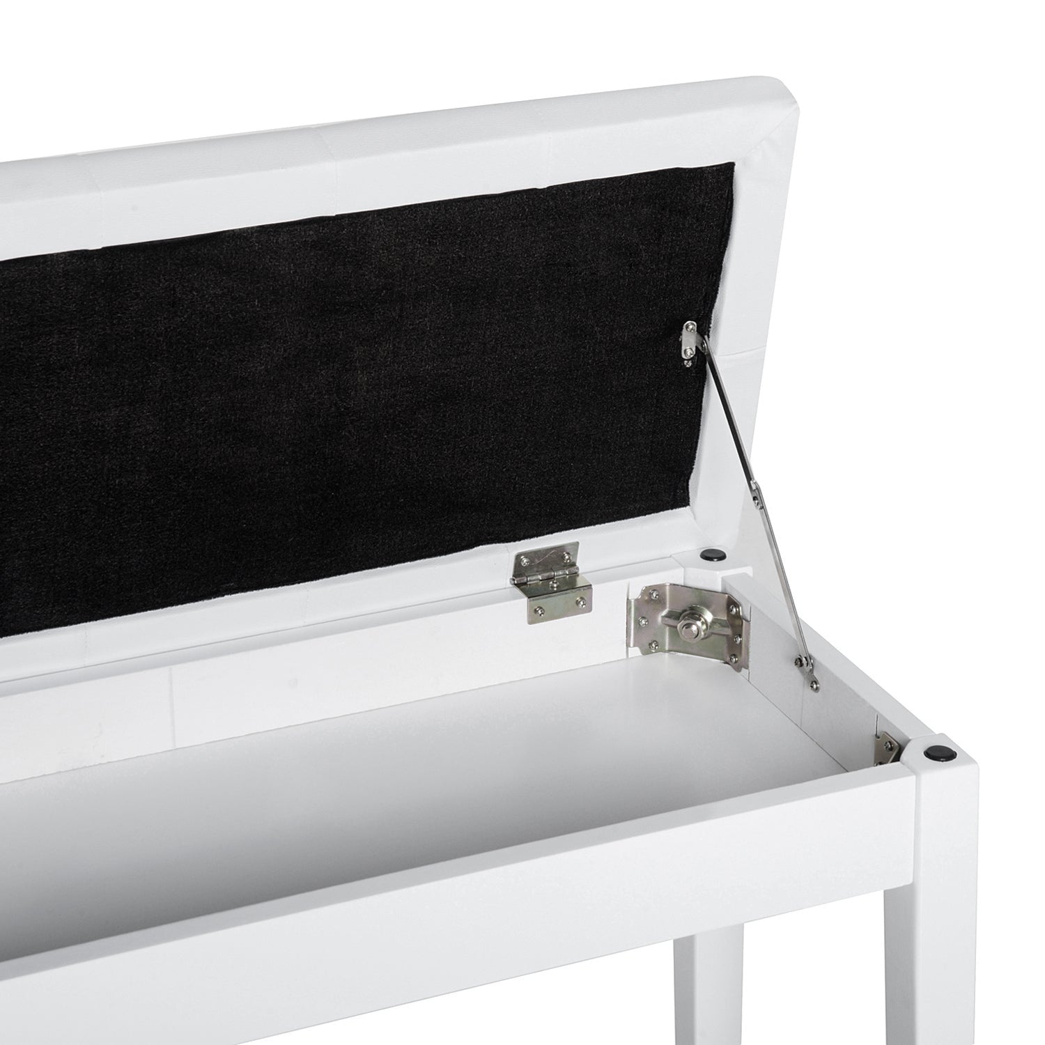 Piano Bench with Hidden Storage, Piano Stool with Faux Leather Cushion, Pianobench, Solid Wood Keyboard Bench for Piano, Keyboard, 76 x 36 x 50 cm, White