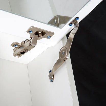 Foldable Dressing Table with Mirror, Modern Makeup Table, with Stool, Storage Compartment (10 Compartments), White MDF, 60.2 x 40.2 x 79cm