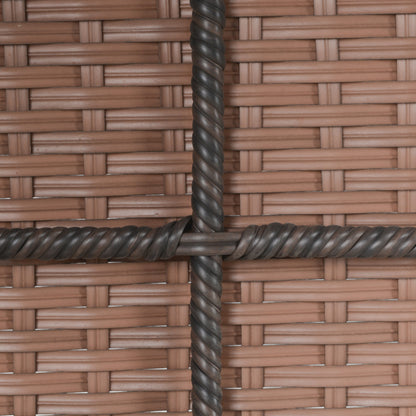Swing Chair Rocking Armchair Garden Chair with Cushion, Polyrattan+Metal, Brown+Cream, 66 x 88 x 98 cm