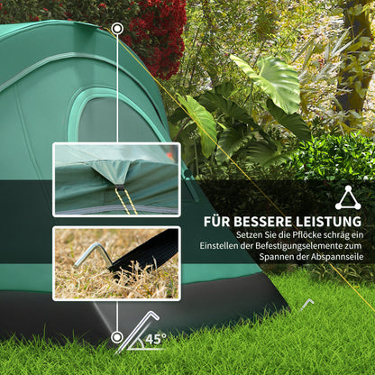 Camping Tent for 5-6 People Stable Waterproof Family Tent with Entrance Window Pack Bag, Tent with 3000mm Water Column Tunnel Tent for Camping Travel Garden, Green