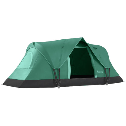 Camping Tent for 5-6 People Stable Waterproof Family Tent with Entrance Window Pack Bag, Tent with 3000mm Water Column Tunnel Tent for Camping Travel Garden, Green