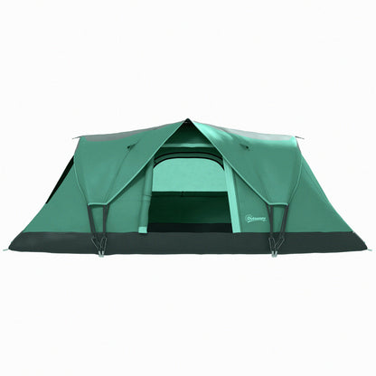 Camping Tent for 5-6 People Stable Waterproof Family Tent with Entrance Window Pack Bag, Tent with 3000mm Water Column Tunnel Tent for Camping Travel Garden, Green