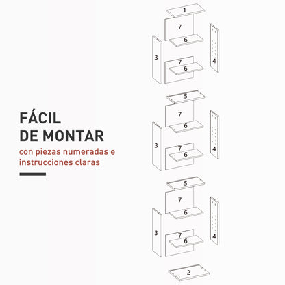 CD and DVD Shelf CD Racks Narrow with 9 Compartments Adjustable Shelves for Living Room Office 33x24x140 cm White