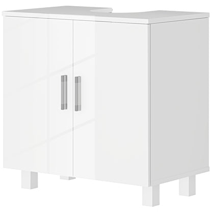 Under Sink Cabinet Sink Cabinet with Pedestal Bathroom Cabinet with 2 Doors 2 Shelves and Anti-Tip System for Bathroom 60x35x60 cm White