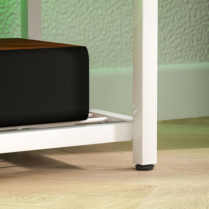 Industrial TV Stand TV Stand for Living Room with LED Lights Remote Control Extension for Charging and 2 Open Compartments TV Stand for 65-Inch TV 159x29x46.5 cm Natural