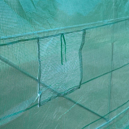 Outdoor Greenhouse 4x2x2 m Tunnel Greenhouse with 6 Roll-Up Mesh Windows and Zippered Roll-Up Door Anti-UV Greenhouse for Patio Garden