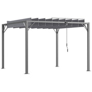 Garden Gazebo 3x3m Aluminum Pergola with Rotating Adjustable Slats Top Design up to 135° and UV 50+ Protection Pavilion for Patio Terrace Balcony Gray