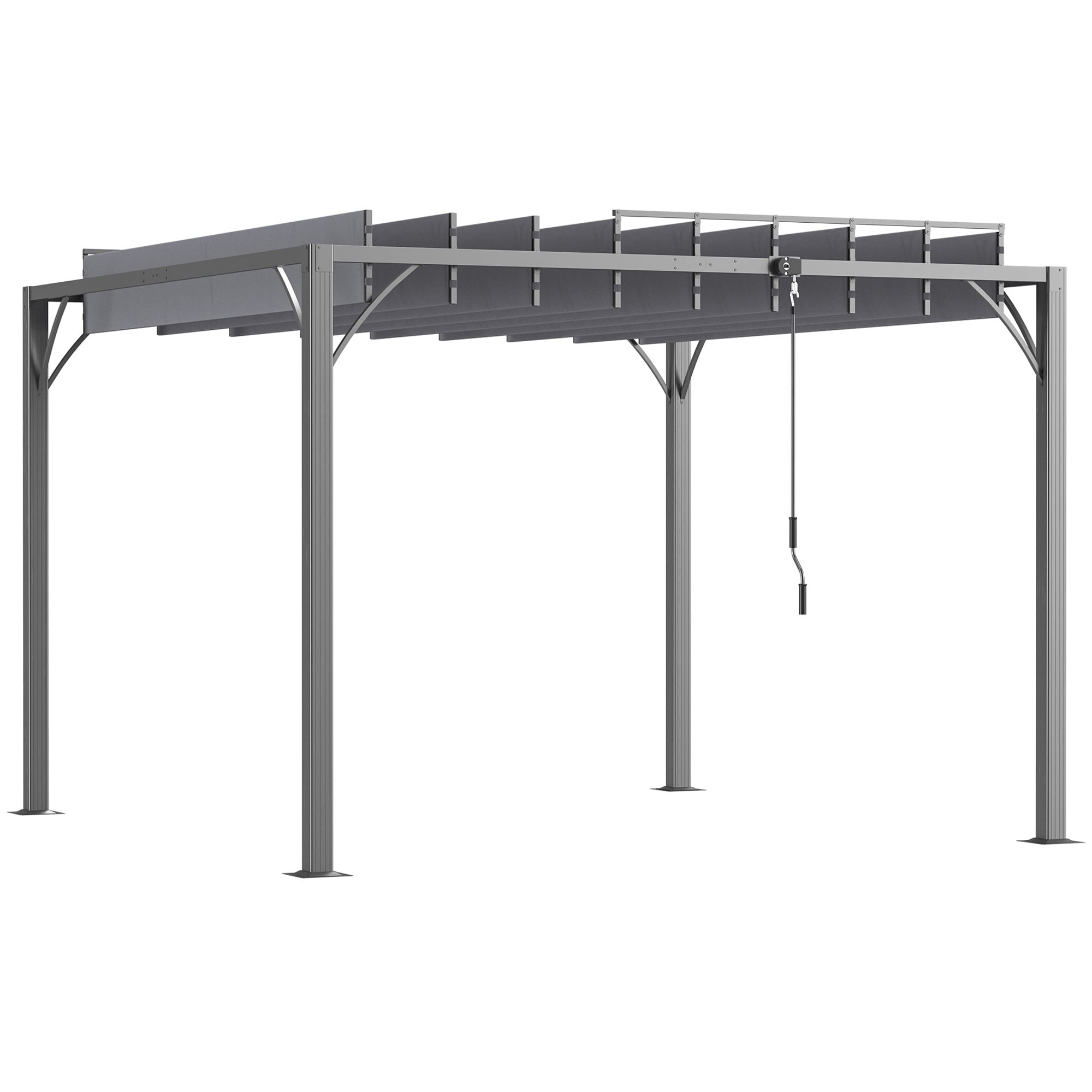 Garden Gazebo 3x3m Aluminum Pergola with Rotating Adjustable Slats Top Design up to 135° and UV 50+ Protection Pavilion for Patio Terrace Balcony Gray