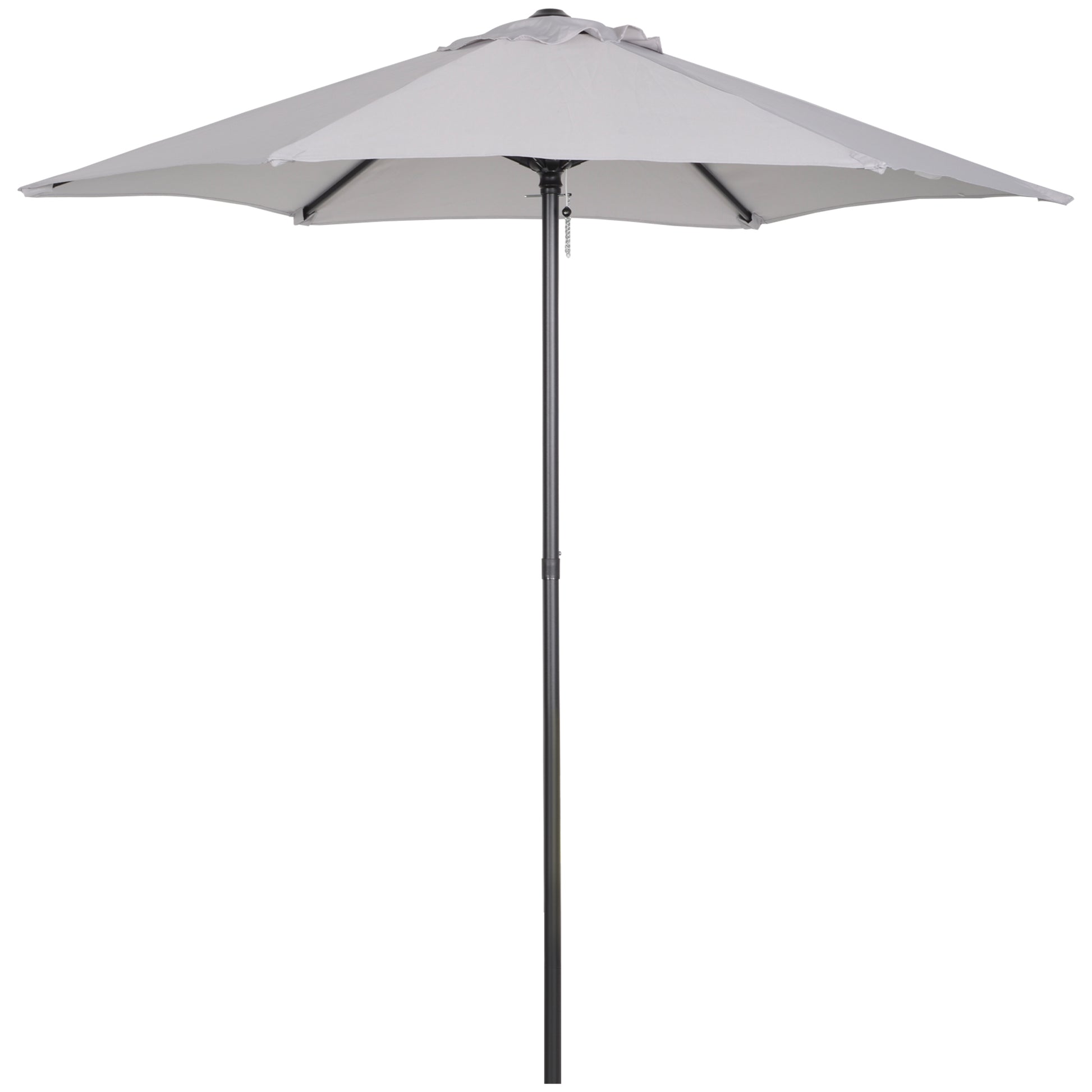 Garden Umbrella Ø2x2 m Outdoor Terrace Parasol with Ventilated Roof and Detachable Aluminum Pole Umbrella for Garden Patio Light Gray