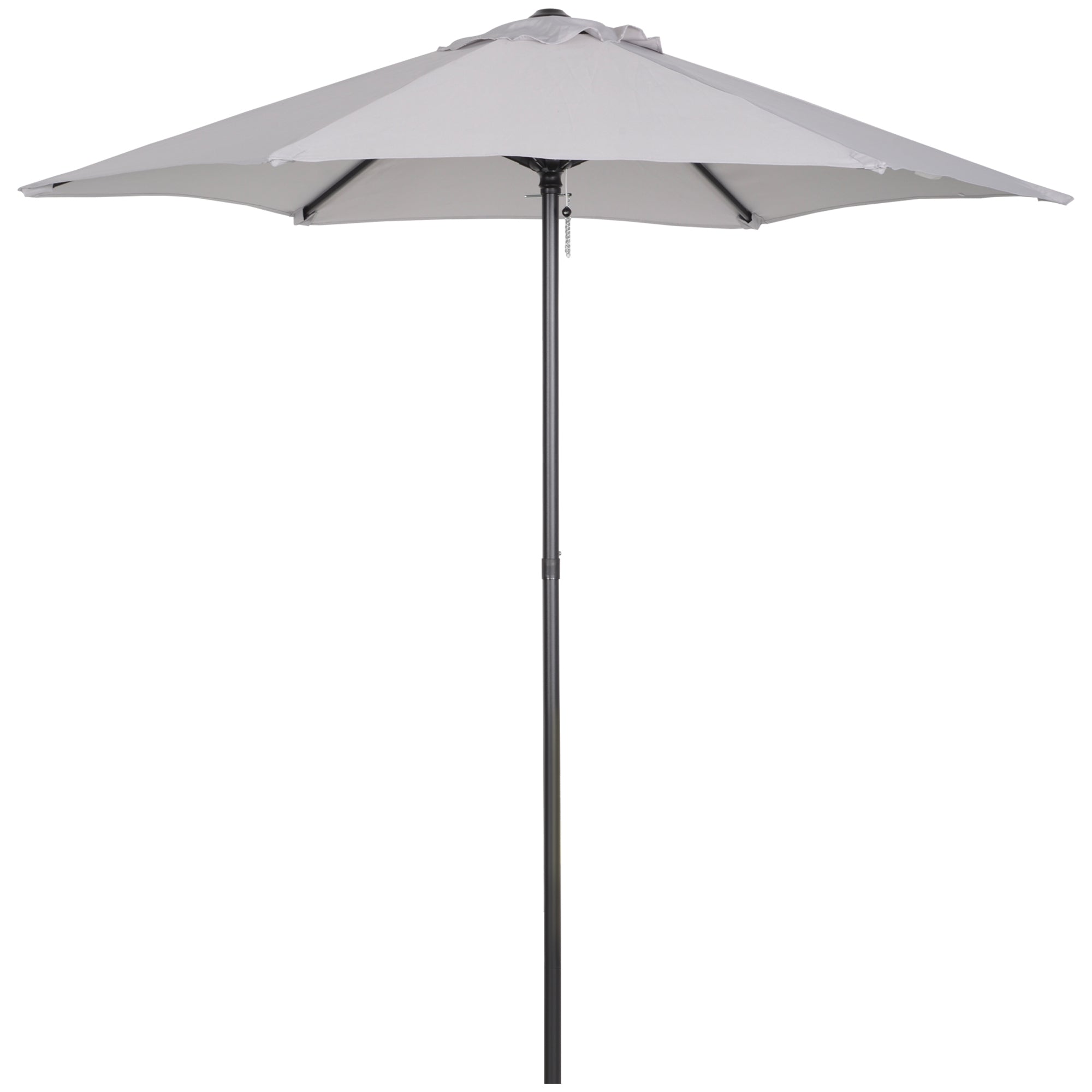 Garden Umbrella Ø2x2 m Outdoor Terrace Parasol with Ventilated Roof and Detachable Aluminum Pole Umbrella for Garden Patio Light Gray