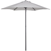 Garden Umbrella Ø2x2 m Outdoor Terrace Parasol with Ventilated Roof and Detachable Aluminum Pole Umbrella for Garden Patio Light Gray
