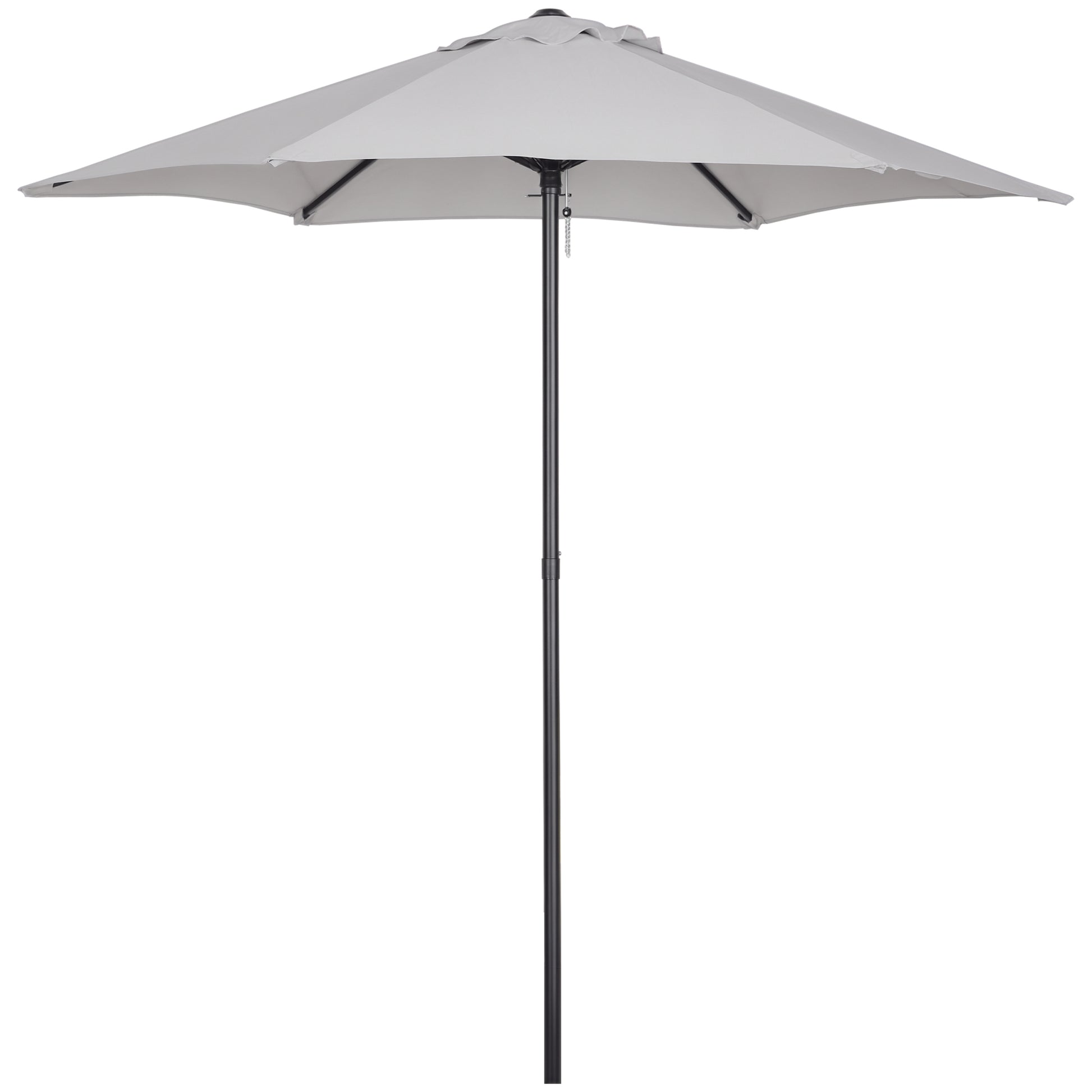 Garden Umbrella Ø2x2 m Outdoor Terrace Parasol with Ventilated Roof and Detachable Aluminum Pole Umbrella for Garden Patio Light Gray