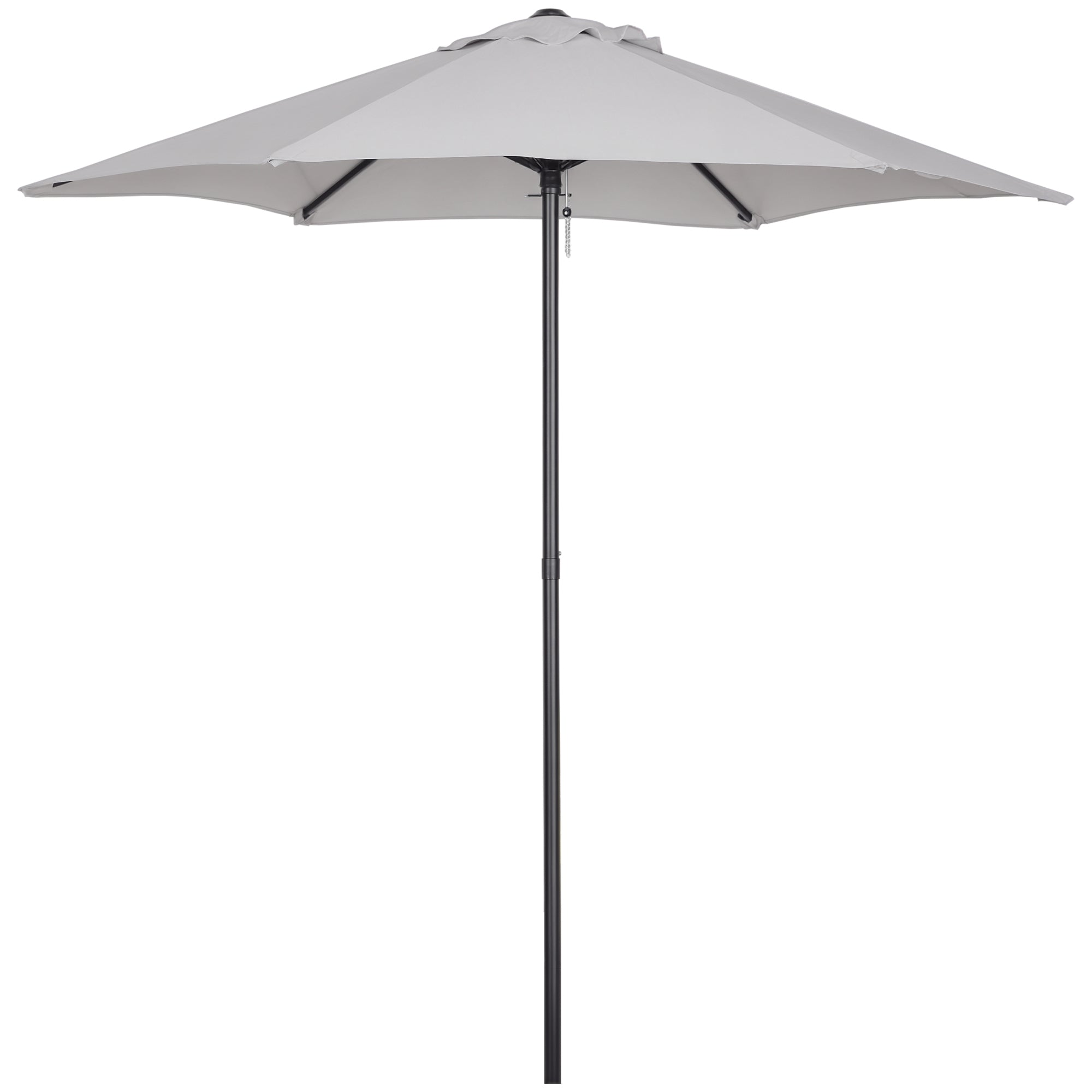 Garden Umbrella Ø2x2 m Outdoor Terrace Parasol with Ventilated Roof and Detachable Aluminum Pole Umbrella for Garden Patio Light Gray