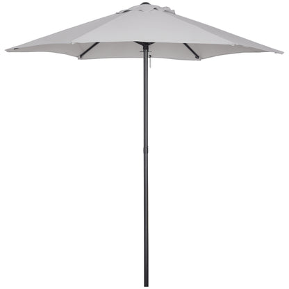 Garden Umbrella Ø2x2 m Outdoor Terrace Parasol with Ventilated Roof and Detachable Aluminum Pole Umbrella for Garden Patio Light Gray