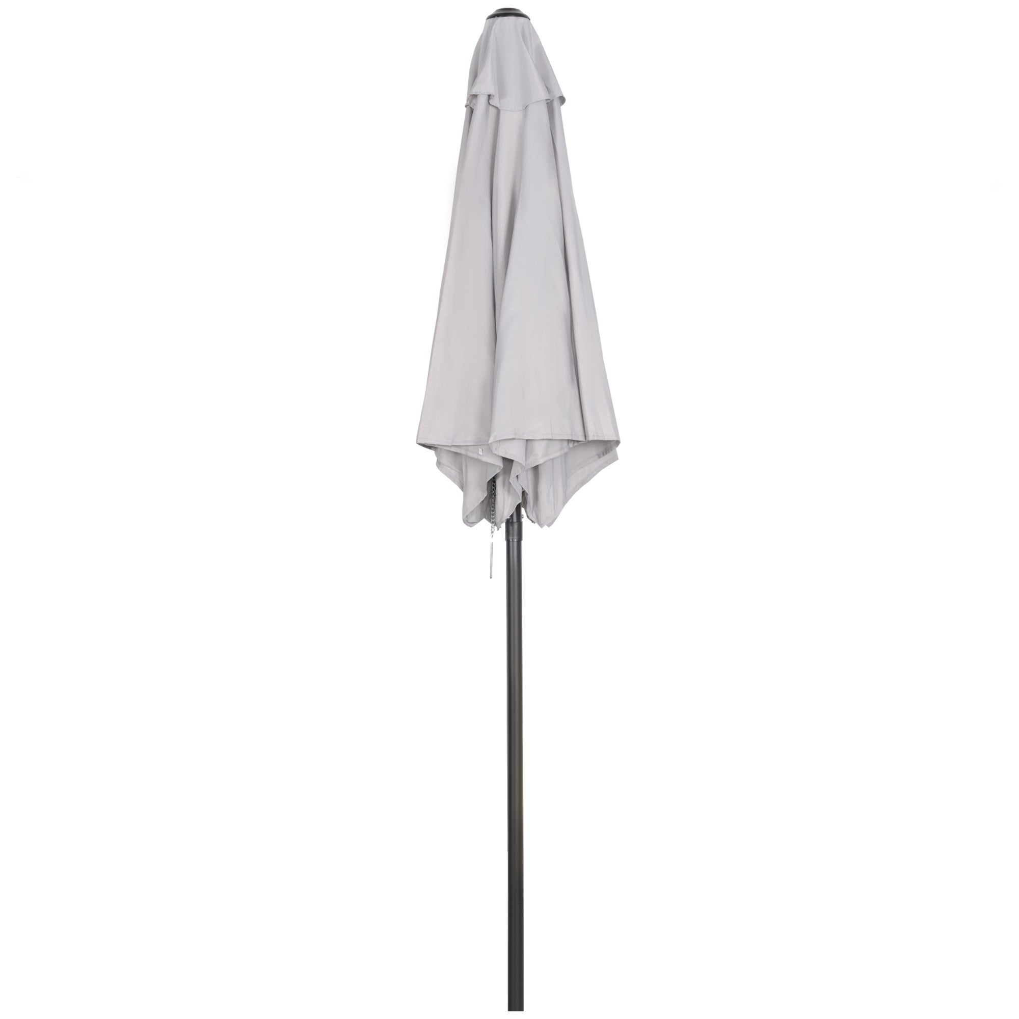 Garden Umbrella Ø2x2 m Outdoor Terrace Parasol with Ventilated Roof and Detachable Aluminum Pole Umbrella for Garden Patio Light Gray
