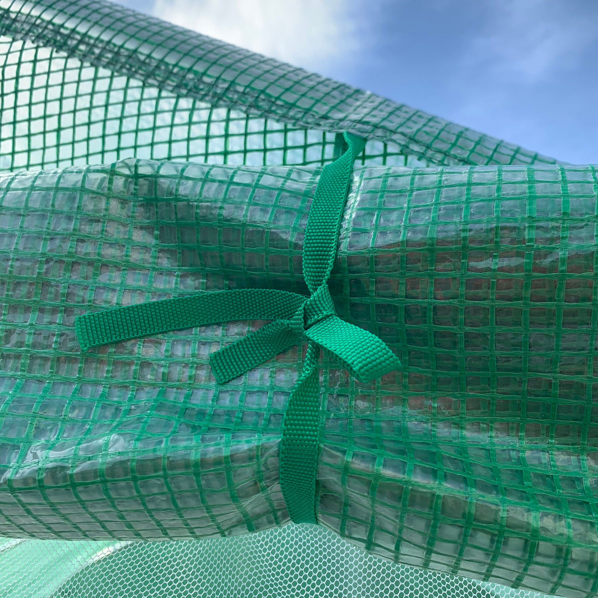 Green Tunnel Greenhouse 3.5x3x2 m Garden Greenhouse with Door and 6 Roll-Up Polyethylene PE Windows 140g/m² Galvanized Metal for Cultivating Plants Flowers