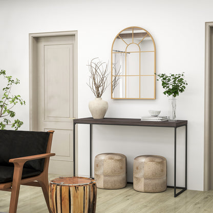 Wall Mirror 91 x 60 cm Window Mirror with Metal Frame Decorative Hanging Mirror Hall Mirror for Bedroom Living Room Gold