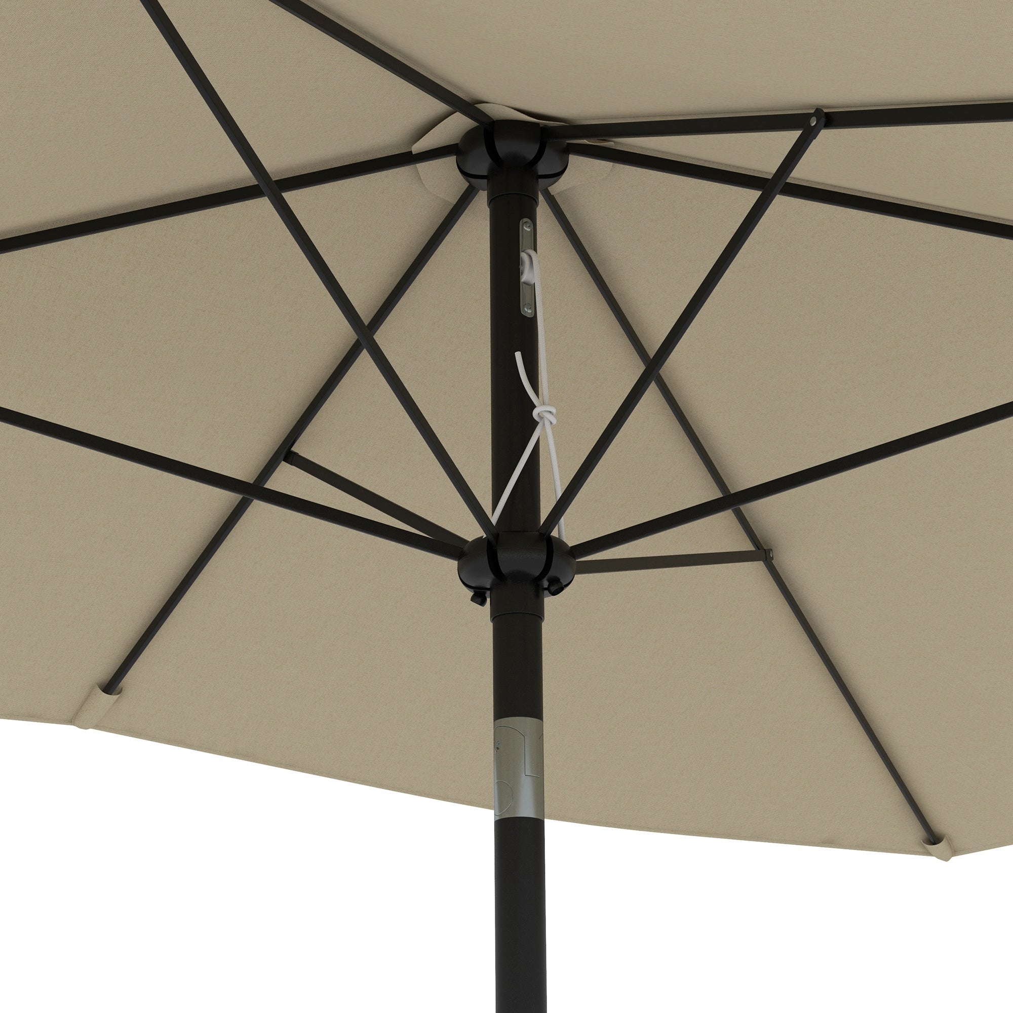 6.6 x 9.8 ft (2 x 3 m) Rectangular Tilt Patio Umbrella with Crank, 180 GSM Water-Resistant Polyester — Cream