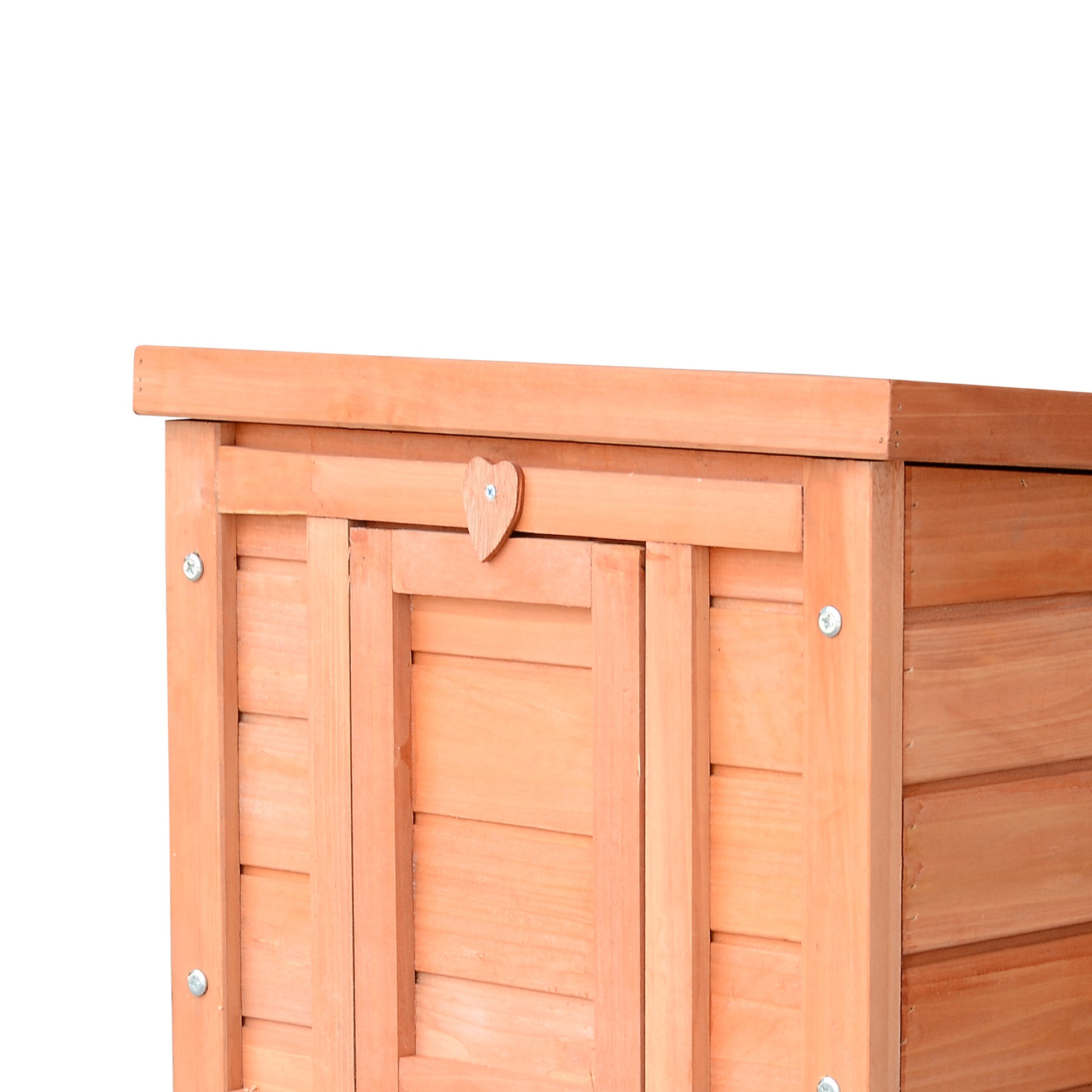 Wooden Rabbit Hutch Outdoor Cage Shelter for Small Pets with Flip-Top Asphalt Roof and Non-slip Ramp 42x51x43 cm Natural