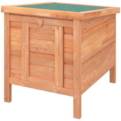 Wooden Rabbit Hutch Outdoor Cage Shelter for Small Pets with Flip-Top Asphalt Roof and Non-slip Ramp 42x51x43 cm Natural