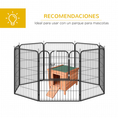 Wooden Rabbit Hutch Outdoor Cage Shelter for Small Pets with Flip-Top Asphalt Roof and Non-slip Ramp 42x51x43 cm Natural