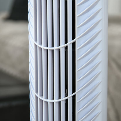 Silent Column Fan 40W Timer 3 Speeds 3 Modes Remote Control 70° Oscillating Touch Control Panel Floor Fan Height 91.5cm White