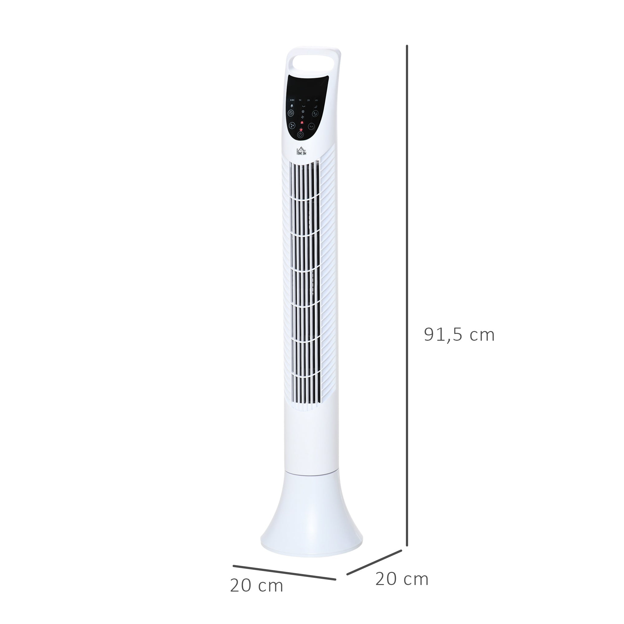 Silent Column Fan 40W Timer 3 Speeds 3 Modes Remote Control 70° Oscillating Touch Control Panel Floor Fan Height 91.5cm White