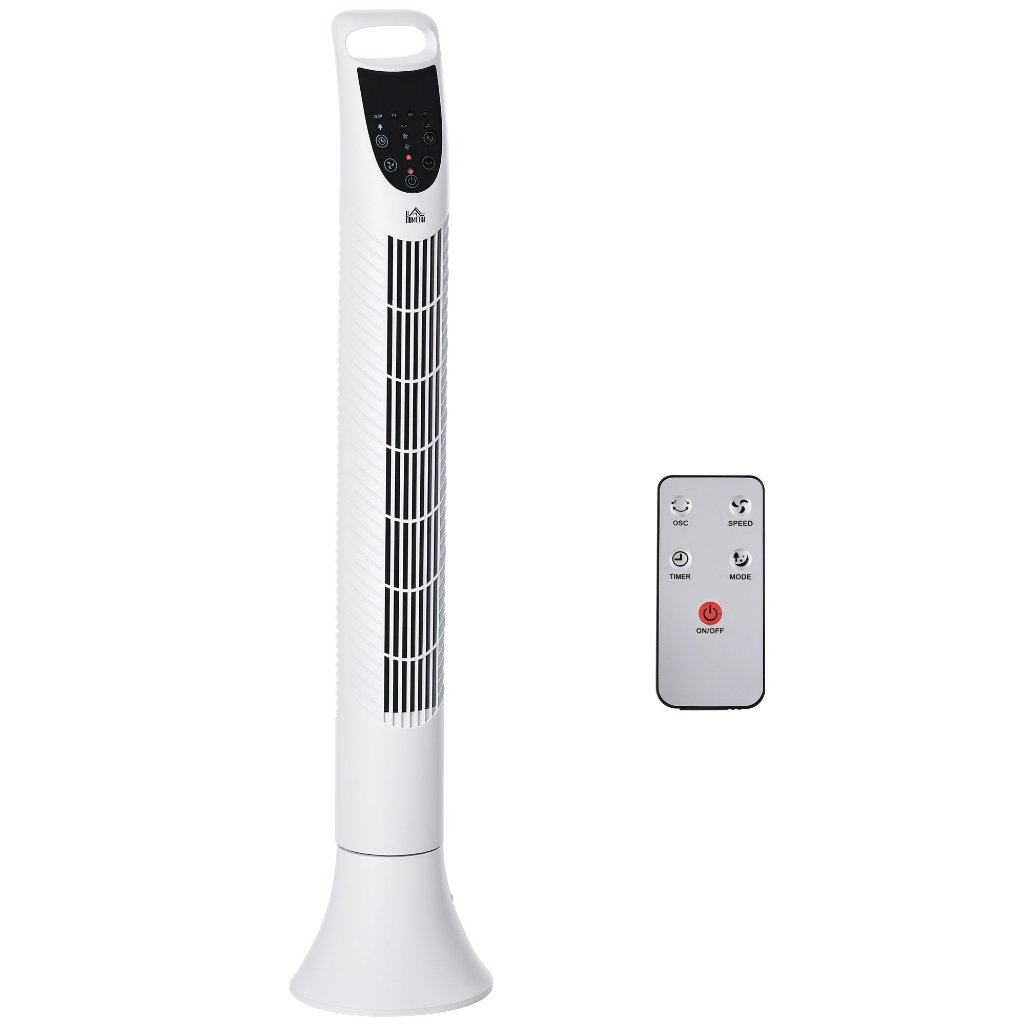 Silent Column Fan 40W Timer 3 Speeds 3 Modes Remote Control 70° Oscillating Touch Control Panel Floor Fan Height 91.5cm White