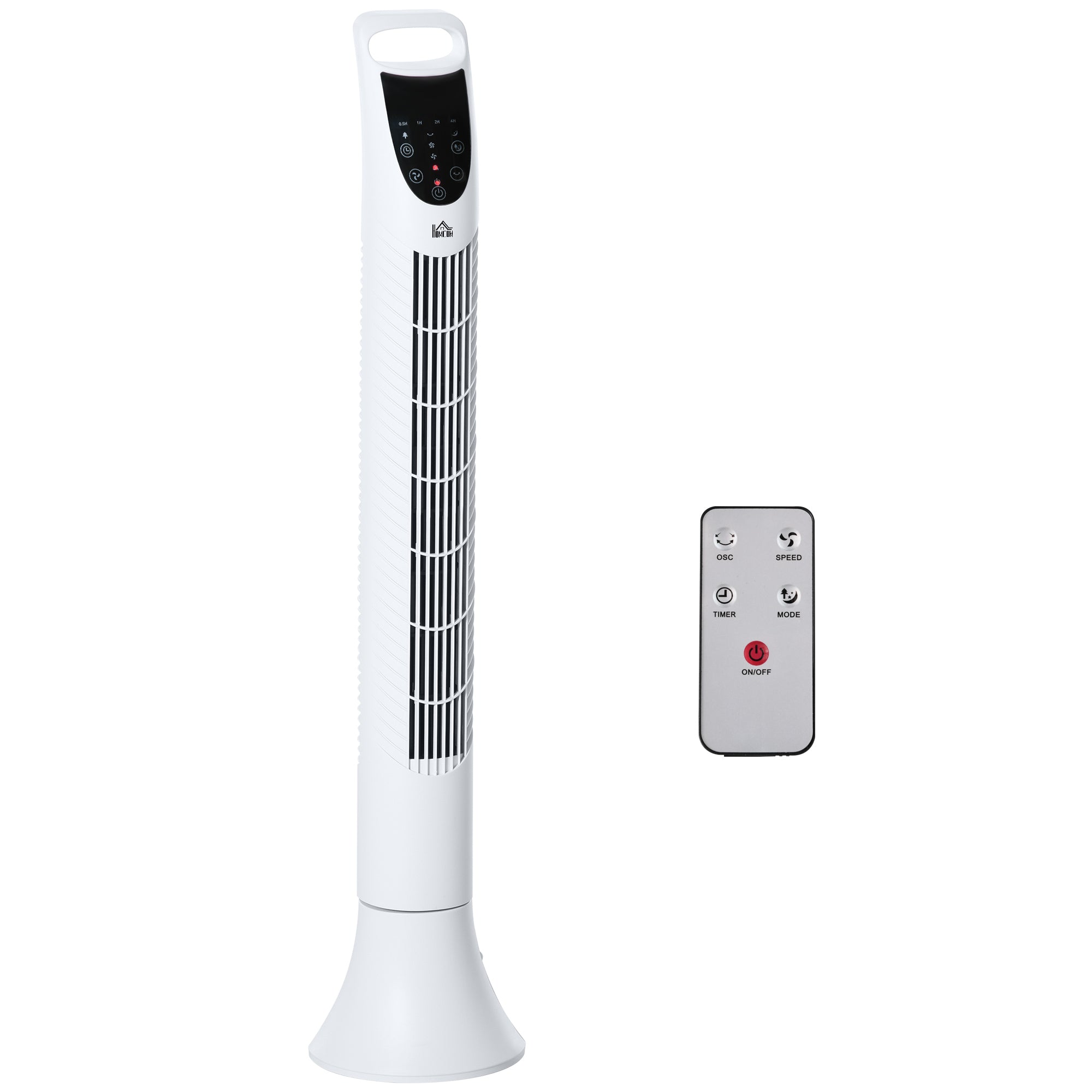 Silent Column Fan 40W Timer 3 Speeds 3 Modes Remote Control 70° Oscillating Touch Control Panel Floor Fan Height 91.5cm White