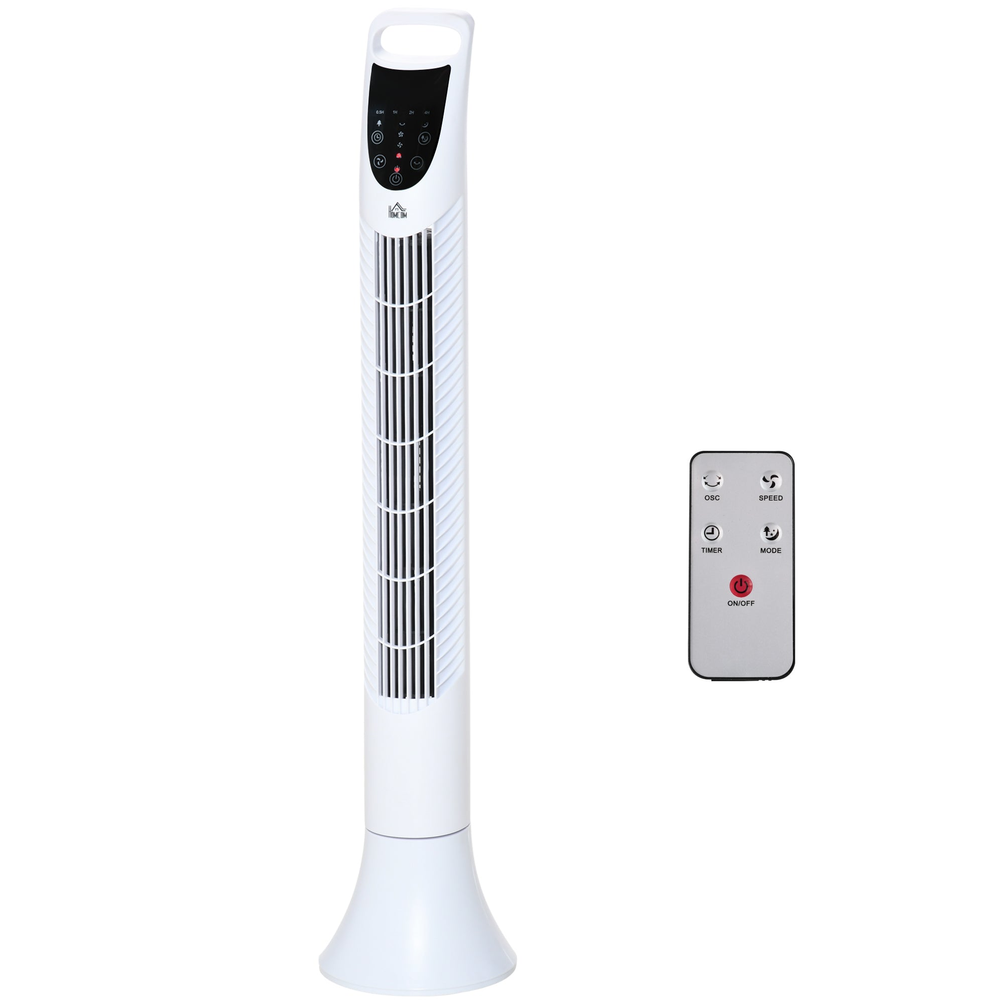 Silent Column Fan 40W Timer 3 Speeds 3 Modes Remote Control 70° Oscillating Touch Control Panel Floor Fan Height 91.5cm White