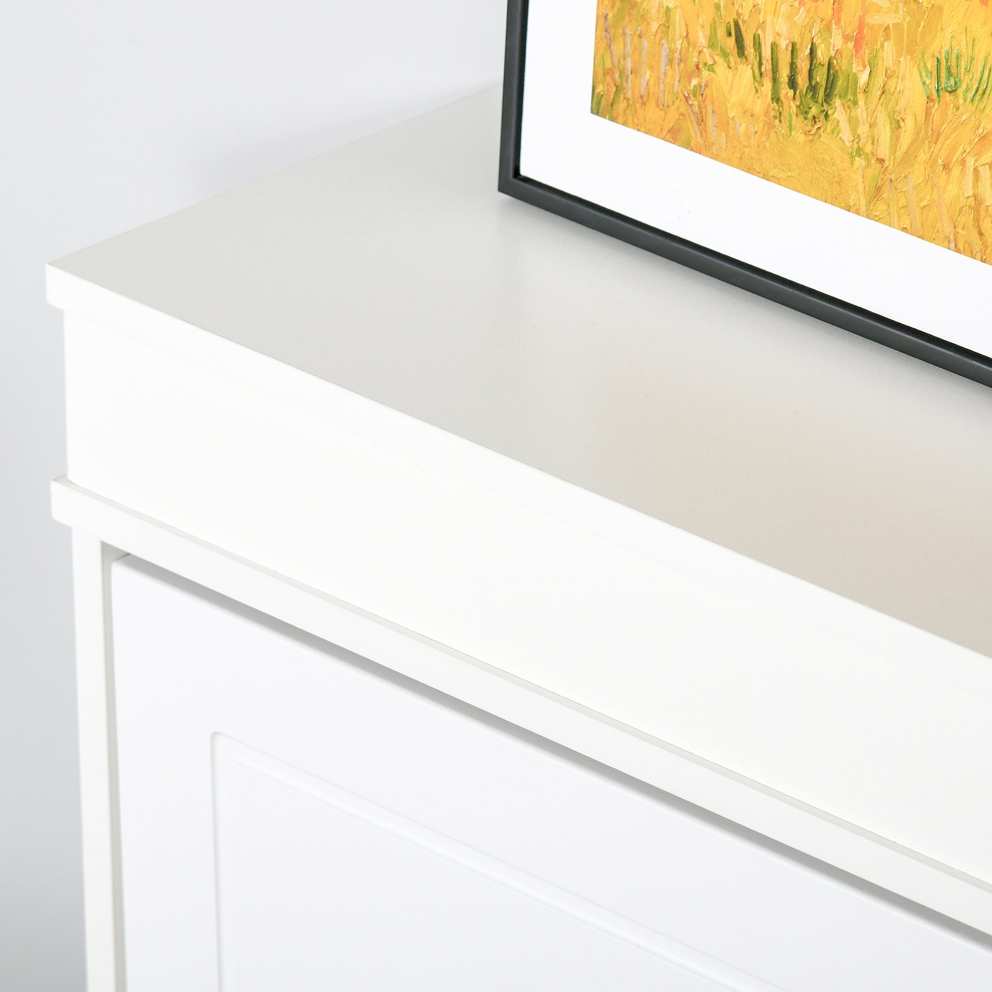 Shoe Cabinet Shoe Storage Unit dim. 98L x 24W x 83H cm 4 Flip-Down Doors Double Level MDF White
