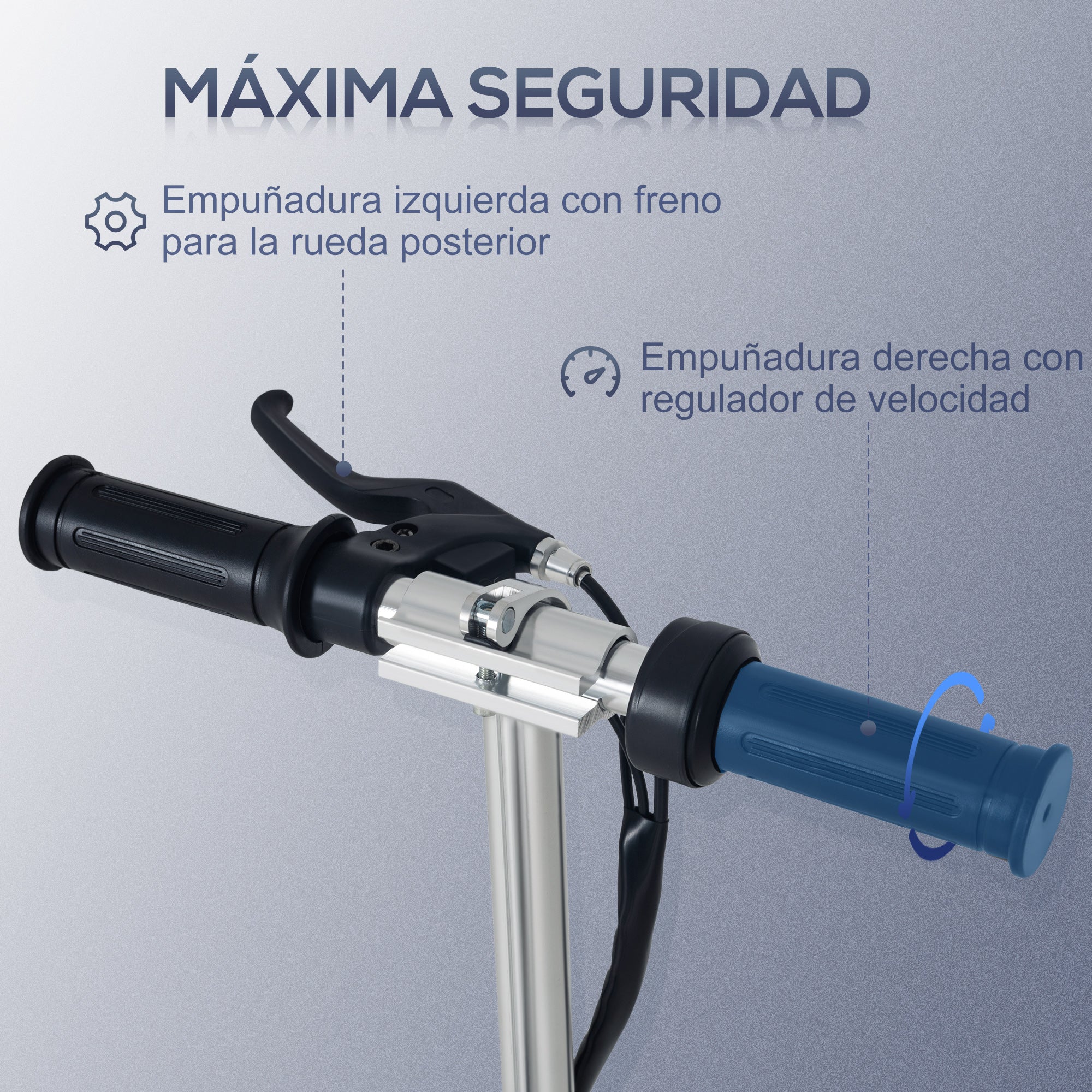 Foldable Electric Scooter for Kids 7-14 Years Max. 50 kg Scooter with Max Speed 12 km/h Adjustable Height Start Switch and Brakes 75x36x82-93 cm Black