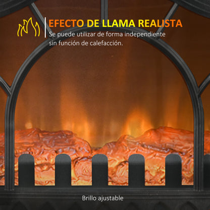 1000W/2000W Electric Fireplace Free Standing Decorative Fireplace with Adjustable Temperature Low Consumption Overheat Protection 3D Flame Effect for Room 15-30 m² Black