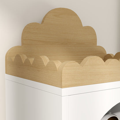 Children's Bookshelf, Toy Shelf, 3 Levels, Cute Cloud Design, Children's Storage Furniture, Children's Book Storage, 40 x 30 x 139.5 cm, for Bedroom, Reading Nook, White