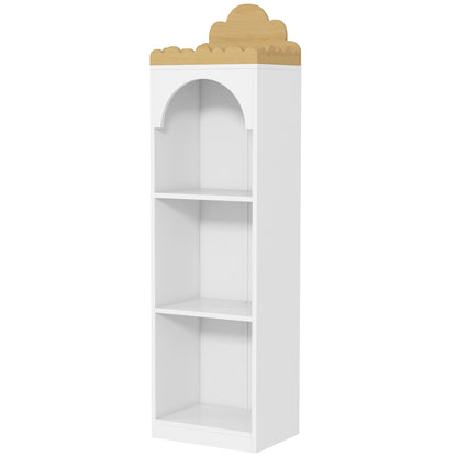 Children's Bookshelf, Toy Shelf, 3 Levels, Cute Cloud Design, Children's Storage Furniture, Children's Book Storage, 40 x 30 x 139.5 cm, for Bedroom, Reading Nook, White