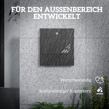 Mailbox Wall Mount Mailbox with Lock, Lid, Copper Core, Metal Mailbox, for Outdoor, Dark Gray, 30 x 8.5 x 32.5 cm