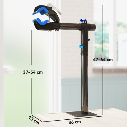 Bike Repair Stand, height-adjustable workshop stand, floor or wall-mounted bike stand, max load 25kg, maintenance repair assembly for MTB, road bike, black