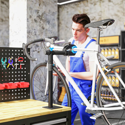 Bike Repair Stand, height-adjustable workshop stand, floor or wall-mounted bike stand, max load 25kg, maintenance repair assembly for MTB, road bike, black