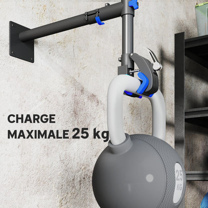 Bike Repair Stand, height-adjustable workshop stand, floor or wall-mounted bike stand, max load 25kg, maintenance repair assembly for MTB, road bike, black