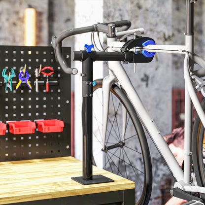 Bike Repair Stand, height-adjustable workshop stand, floor or wall-mounted bike stand, max load 25kg, maintenance repair assembly for MTB, road bike, black