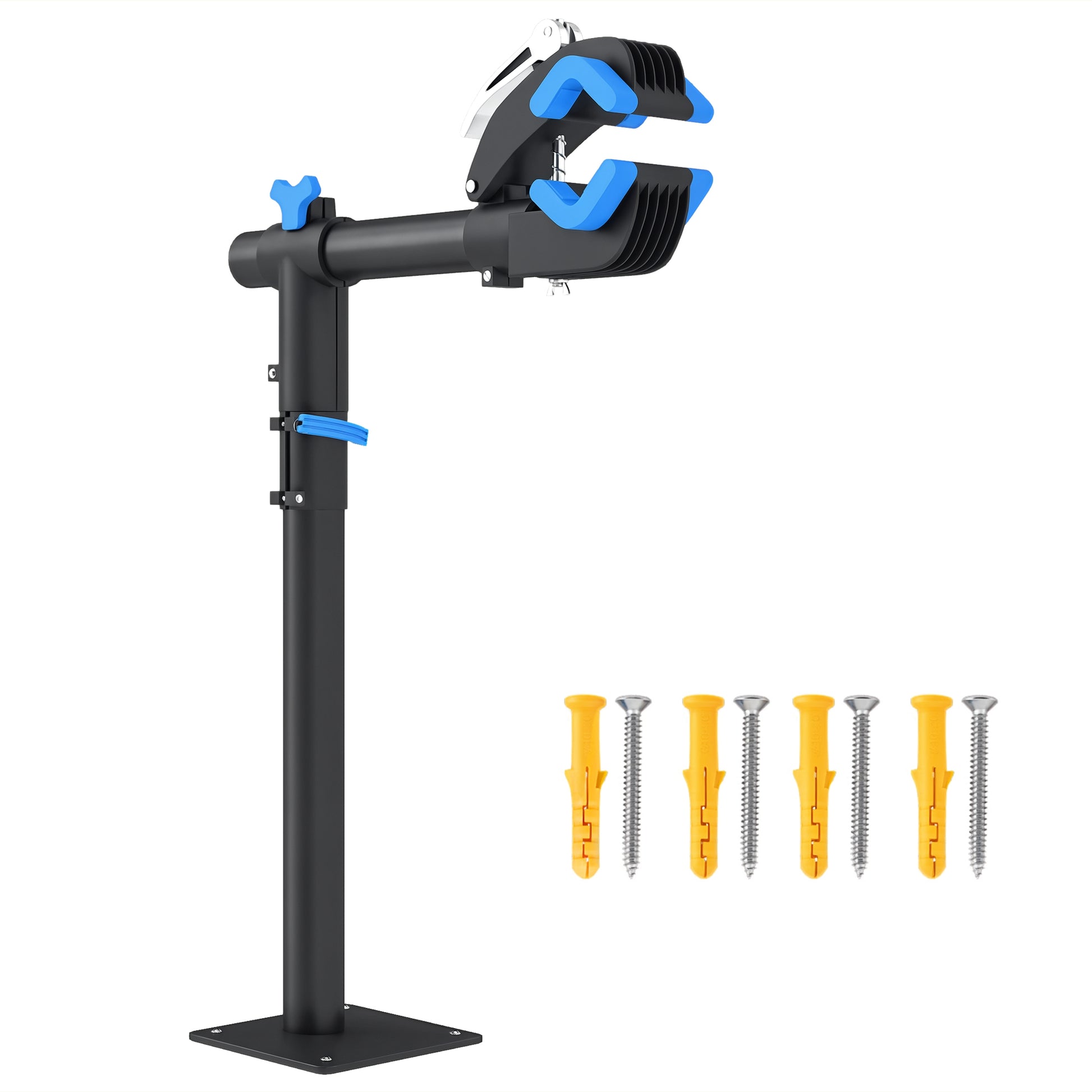 Bike Repair Stand, height-adjustable workshop stand, floor or wall-mounted bike stand, max load 25kg, maintenance repair assembly for MTB, road bike, black