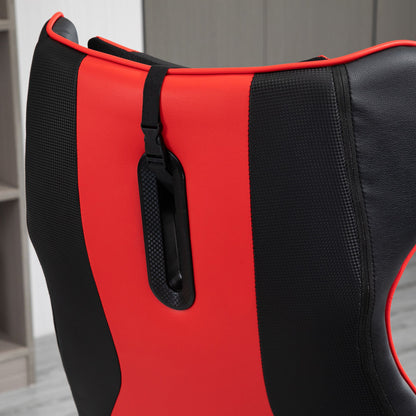 Gaming Chair Gaming Swivel Chair 360° Ergonomic Height Adjustable Flip-Up Armrests Headrest Cushion Included Faux Leather Upholstery 67 x 70 x 106-112 cm Red and Black