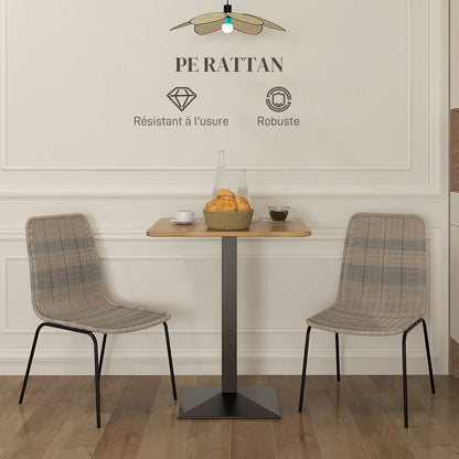 Set of 2 Elegant Dining Chairs with Steel Frame in Rattan Design, for Dining Room, Living Room, Kitchen