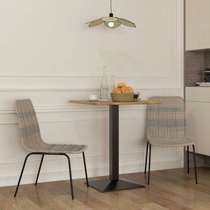 Set of 2 Elegant Dining Chairs with Steel Frame in Rattan Design, for Dining Room, Living Room, Kitchen