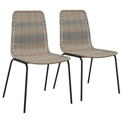 Set of 2 Elegant Dining Chairs with Steel Frame in Rattan Design, for Dining Room, Living Room, Kitchen