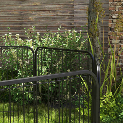 Puppy Playpen Enclosure Play Yard Pet Pen Playpen Dog Run customizable shape with door Metal 80 x 80 cm Black