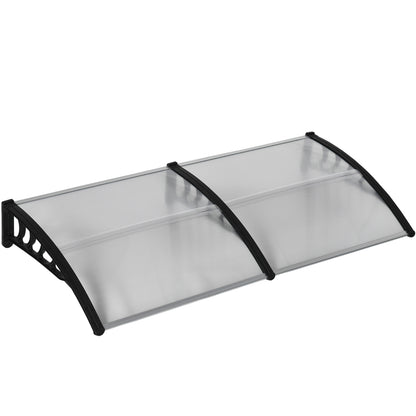 Outdoor Canopy Awning 200x96cm, Polycarbonate and Aluminum Awning for Balconies, Windows, and Doors, Clear