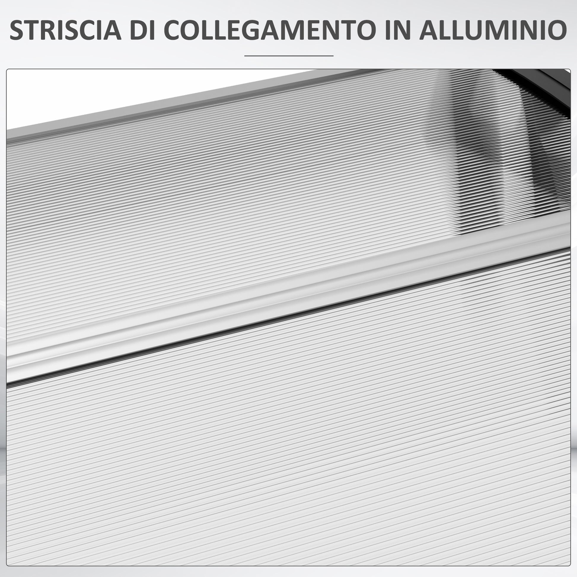 Outdoor Canopy Awning 200x96cm, Polycarbonate and Aluminum Awning for Balconies, Windows, and Doors, Clear
